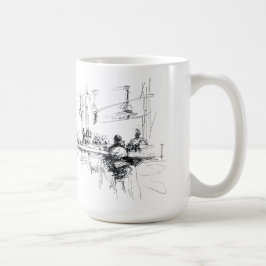 Taza De Café Elegante escenario de bar en el interior del resta