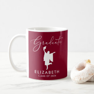 Taza De Café Elegante escritura de graduación Borgoña