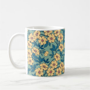 Taza De Café Elegante estampado floral en flor de tracción a ma