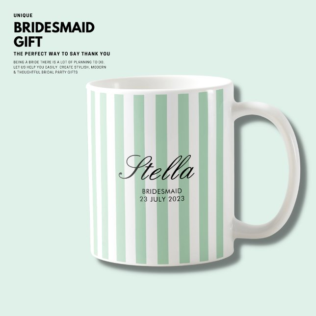 Taza De Café Elegante estilo clásico elegante franjas verdes da (Subido por el creador)