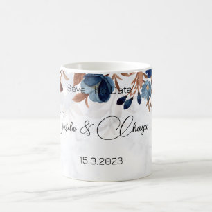 Taza De Café elegante estilo moderno Royal Blue Rustic.