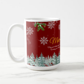 Taza De Café Elegante estilo rústico Oro Feliz Navidad