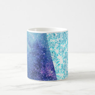 Taza De Café Elegante estrella purpurina de galaxia Blue Modern