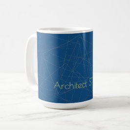 Taza De Café Elegante estudio de arquitectos azules de líneas g