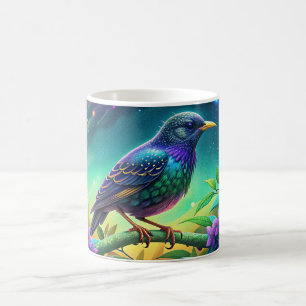Taza De Café Elegante europeo mirando fijamente a la naturaleza