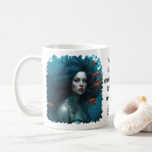 Taza De Café Elegante Fantasía Hermosa Cita Princesa Sirena