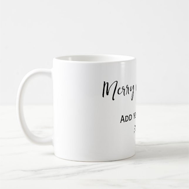 Taza De Café Elegante feliz Navidad añadir texto simple (Izquierda)