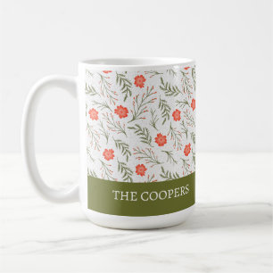 Taza De Café Elegante feriado floral de invierno