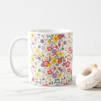 Taza de café Elegante Flor Silvestre | Botánico Fl