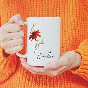 Taza De Café Elegante flor silvestre personalizada