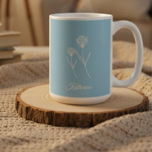 Elegante Flor Simple de Azul Polvoriento