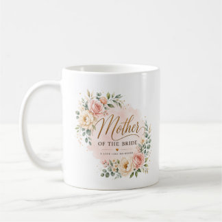 Taza De Café Elegante Floral Madre de la Novia Boda Personaliza