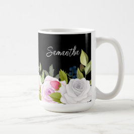Taza De Café Elegante floral personalizada