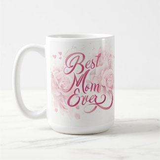 Taza De Café Elegante floral rosa profundo mejor mamá de todos