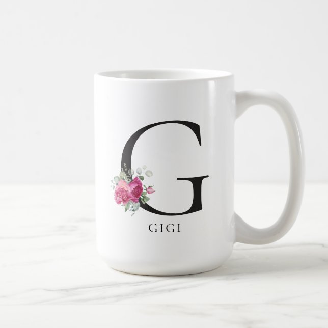 Taza De Café Elegante Florals Gigi Modern 15oz Café Mug (Derecha)