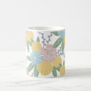 Taza de café elegante flores florales hermosas