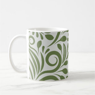 Taza De Café Elegante forma verde orgánica arte para regalos