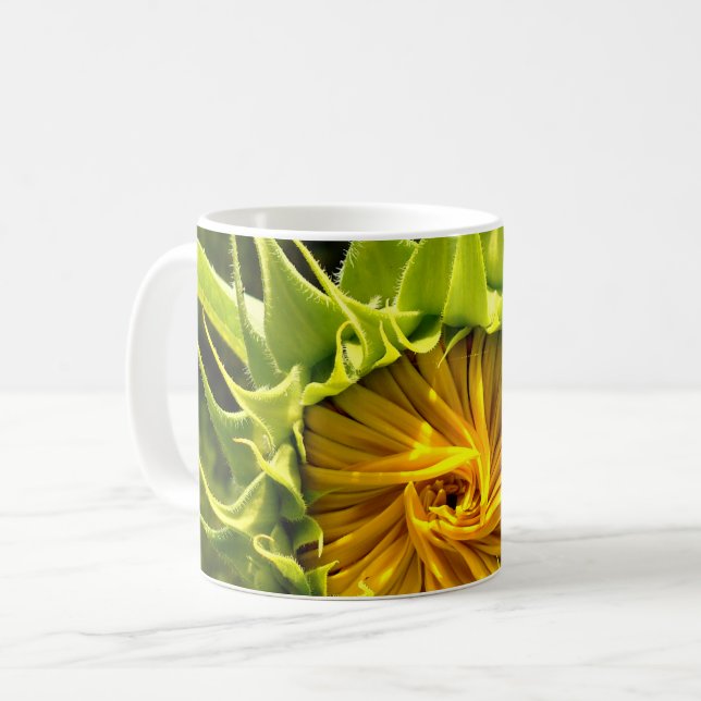 Taza De Café Elegante foto de girasol amarillo (Anverso izquierdo)