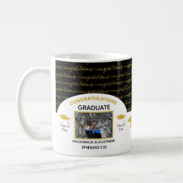 Taza De Café Elegante foto de graduación de oro negro