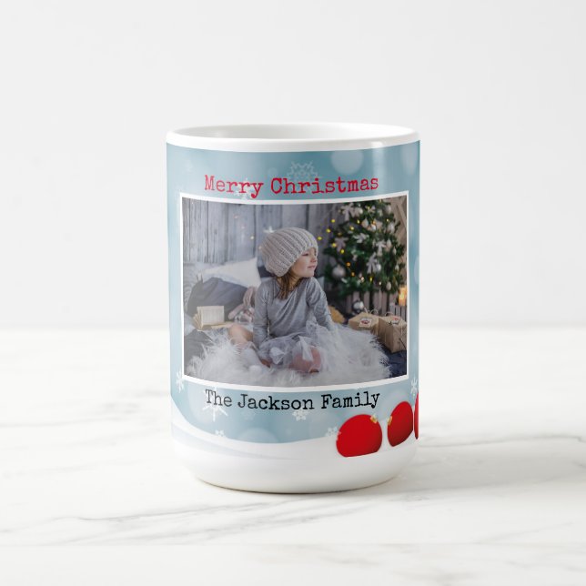 Taza De Café Elegante foto Minimalista Feliz Navidad (Centro)
