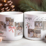 Taza De Café Elegante foto tradicional del arco rojo<br><div class="desc">Elegante y tradicional arco rojo multi script y tipografía de los serif Fotos navideñas de la decoración navideña favorece la taza de regalo.</div>