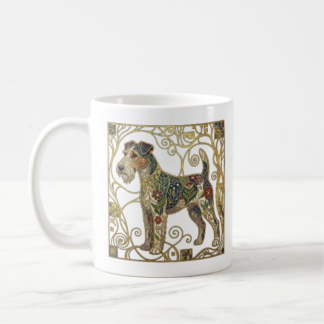 Taza De Café Elegante Fox Terrier de la Secesión Vienesa (Izquierda)