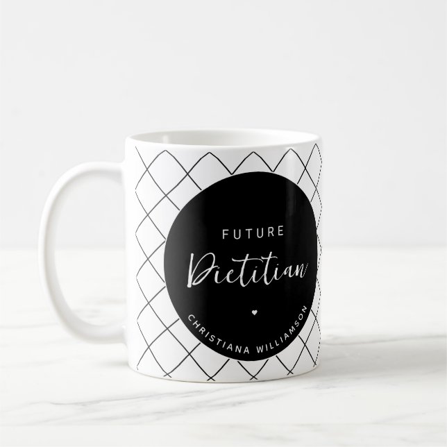 Taza De Café Elegante futuro dietista personalizado (Izquierda)
