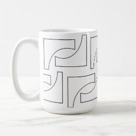 Taza De Café Elegante Geométrico de Moda Negro y Blanco