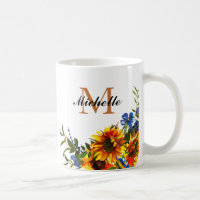 Elegante Giro Amarillo Giral Nombre Monograma Mug