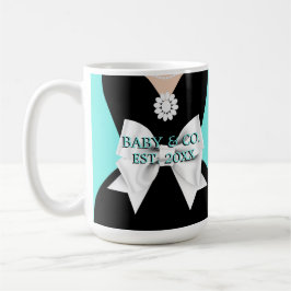 Taza De Café Elegante Glam Aqua Baby & Co Embarazamiento Mami t