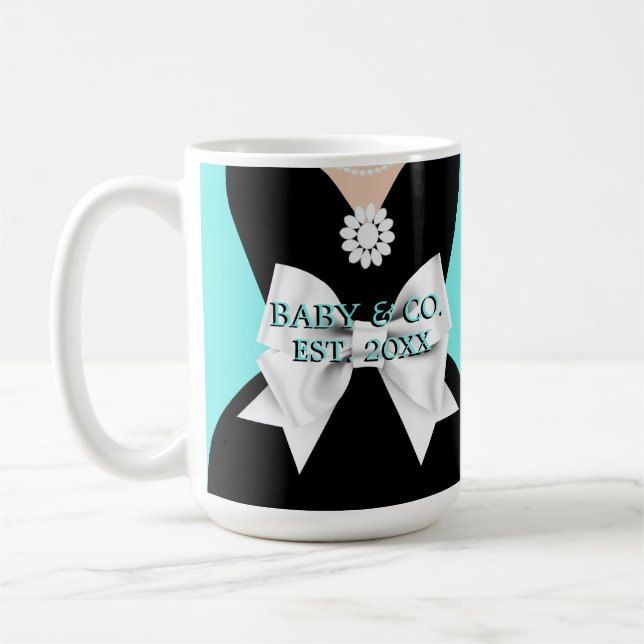 Taza De Café Elegante Glam Aqua Baby & Co Embarazamiento Mami t (Izquierda)