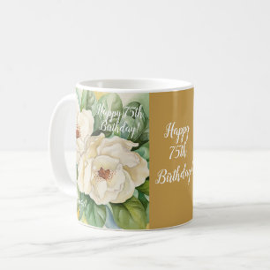 Taza De Café Elegante Gold 75 Nombramiento de Magnolia floral d