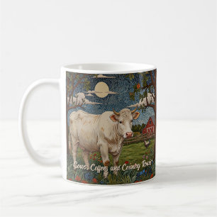 Taza De Café Elegante granja de vacas boho de moda de campo