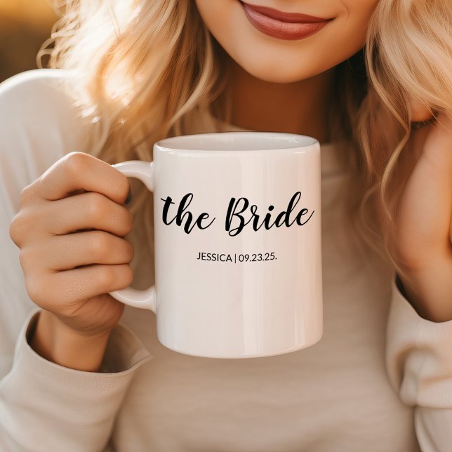Taza De Café Elegante guión La Novia Vino de Boda Personalizado (Subido por el creador)