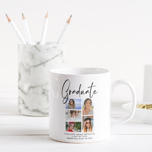 Taza De Café Elegante guion multi foto graduación graduado