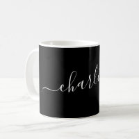 Elegante guión negro moderno nombre personalizado
