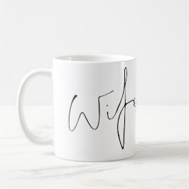 Taza De Café Elegante guión Wifey Nombre de novia Blanco negro