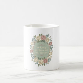 Taza De Café Elegante guirnalda floral Cottagecore Mahjong Café