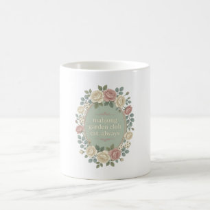 Taza De Café Elegante guirnalda floral Cottagecore Mahjong Café