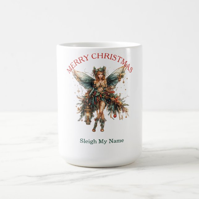 Taza De Café Elegante hada navideña con Navidades farolillos (Centro)