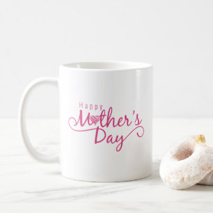 Taza De Café Elegante Happy Mother's Day Calligraphy Coffee Mug