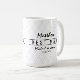 Taza De Café Elegante Harlequin Boda hombre personalizado