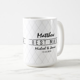 Taza De Café Elegante Harlequin Boda hombre personalizado