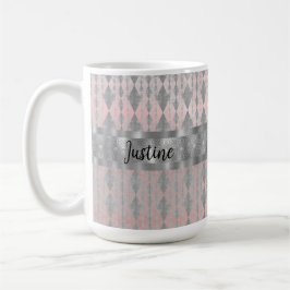 Taza De Café Elegante Harlequin Rubor Silver