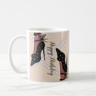 Taza De Café Elegante Heel Beauty Fashionista Cumpleaños Earthy