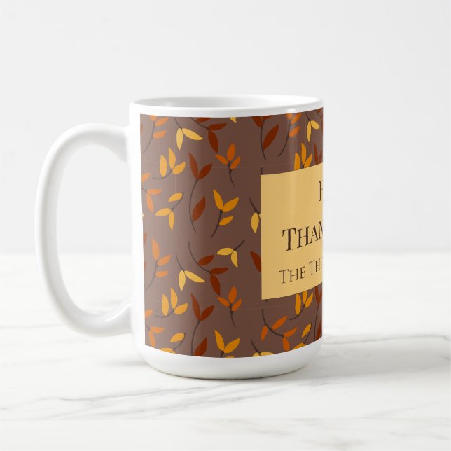 Taza De Café Elegante hoja de otoño (Izquierda)