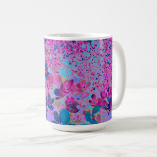 Taza De Café Elegante Hortensia Limelight Azul Oscuro y Magenta