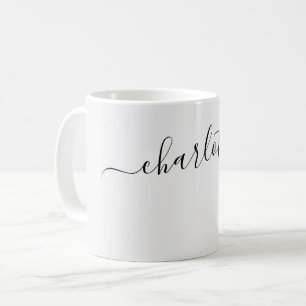 Taza De Café Elegante Humo Blanco Color Moderno Nombre Personal