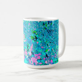 Taza De Café Elegante Hydrangea de luz rosa y azul