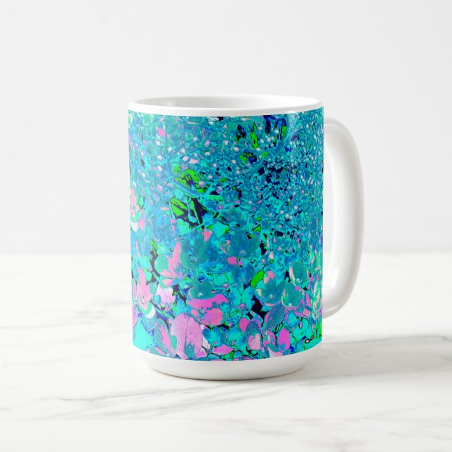 Taza De Café Elegante Hydrangea de luz rosa y azul (Anverso derecho)